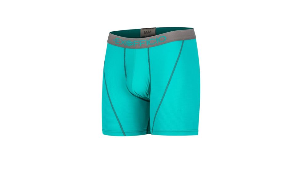 ExOfficio Give-N-Go Sport Mesh 6 Inch Boxer Brief, Deep Jade/Slate, 2XL, 1241-2336-6010-2XL