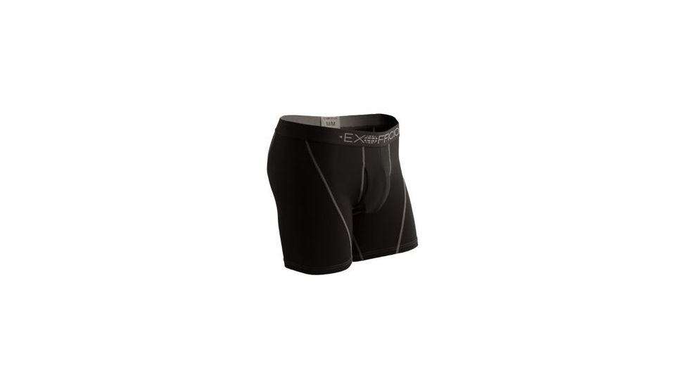 ExOfficio Give-N-Go Sport Mesh 6 Inch Boxer Brief Men's, Solid Black, 2XL 12412336-9995_2XL