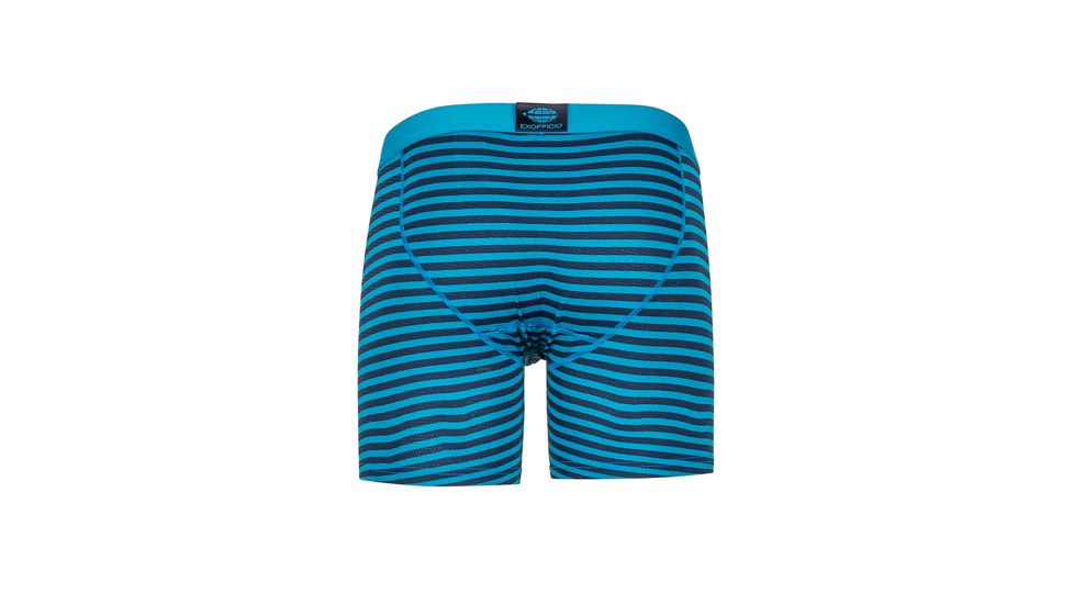ExOfficio Give-N-Go Sport Mesh 6in Boxer Brief - Mens, Navy Double Stripe, Small, 12453043-5628-S
