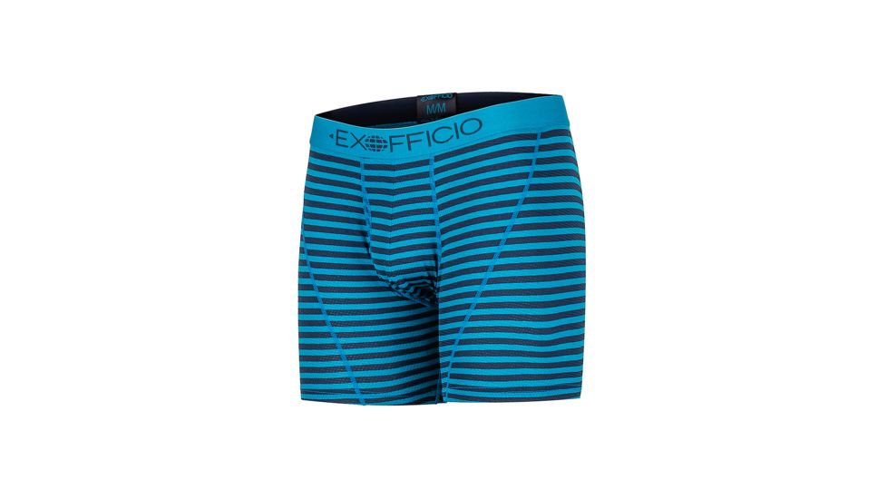 ExOfficio Give-N-Go Sport Mesh 6in Boxer Brief - Mens, Navy Double Stripe, Small, 12453043-5628-S