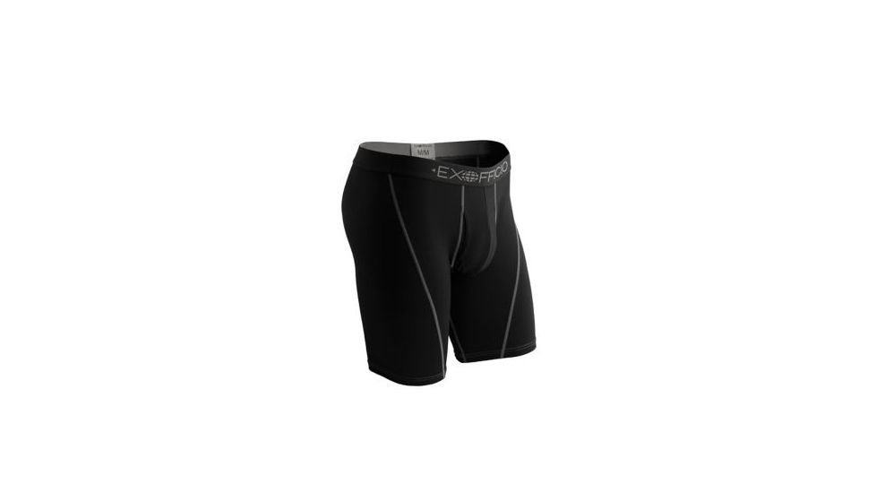 ExOfficio Give-N-Go Sport Mesh 9 Inch Boxer Brief Men's, Solid Black, L 12412335-9995_L