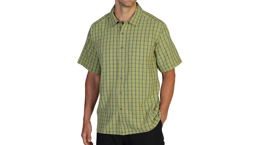 ExOfficio Mundi Jacquard Short Sleeve Shirt - Men's -Pistachio-Small