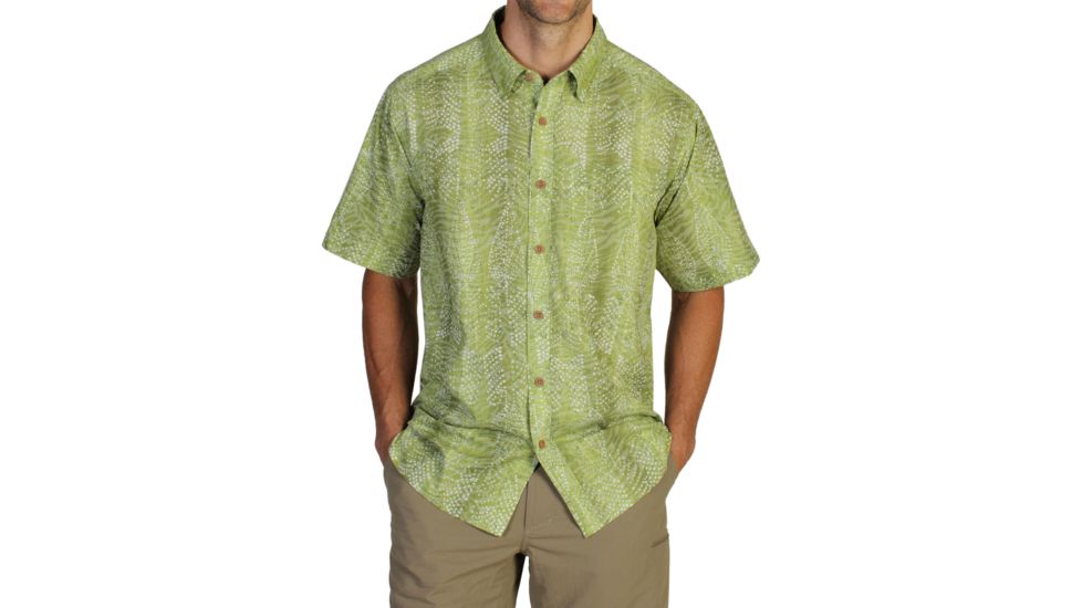 ExOfficio Next-To-Nothing Aboriginal Short Sleeve Shirt - Men's -Olive-Small