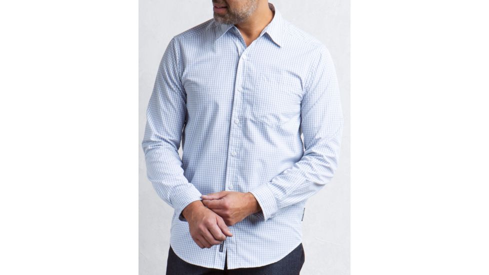 ExOfficio Salida Plaid Long Sleeve Shirt - Men's-Blue Lake-Large