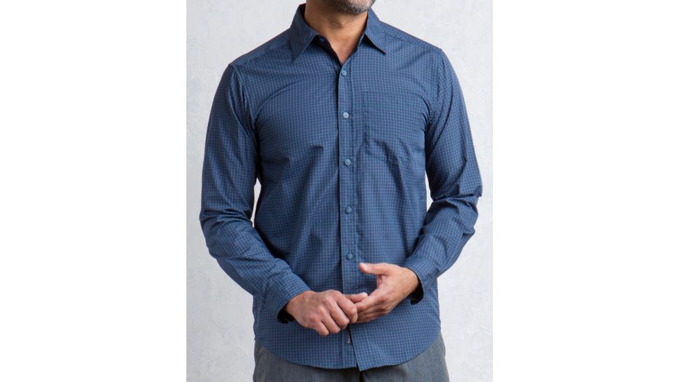 ExOfficio Salida Plaid Long Sleeve Shirt - Men's-Dk Atlantic-XX-Large
