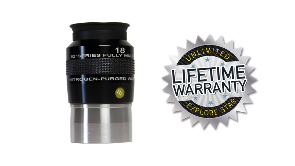 Explore Scientific 18mm 82 degree Series Nitrogen-Purged Waterproof Eyepiece EPWP8218-00