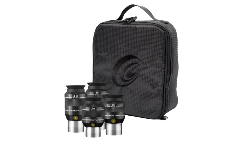 Explore Scientific 52 Degrees Waterproof Eyepiece Kit, Black w/ white lettering, ES logo EPWP52 KIT