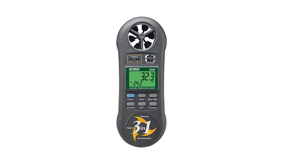 Extech Instruments 3-In-1 Hygro-Thermo Anemometer, 45160