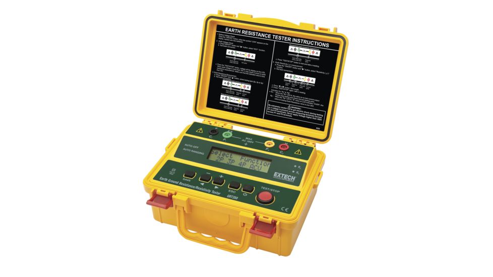 Extech Instruments 4-Wire Earth Ground Resistance/Resistivity Tester W/Ltd Nist, GRT350-NISTL