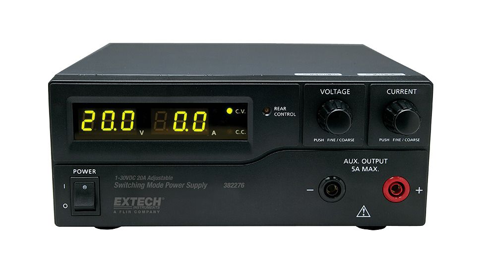 Extech Instruments Dc Power Supply 30V/20A Switching/220Vac, 382276