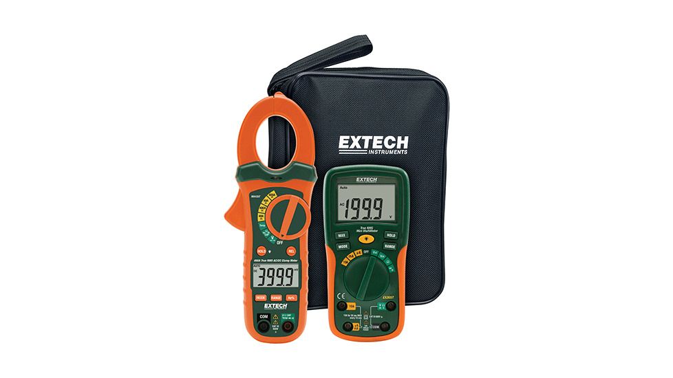 Extech Instruments Electrical Test Kit W/Trms Ac/Dc Clamp Meter, ETK35