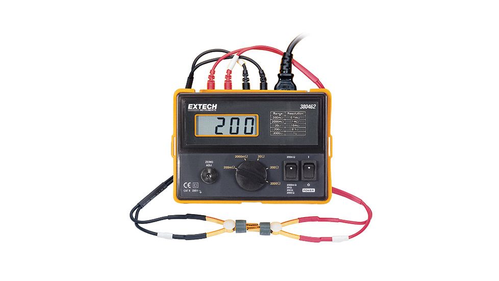 Extech Instruments Milliohm Meter, 4-Wire, 220Vac, 380462