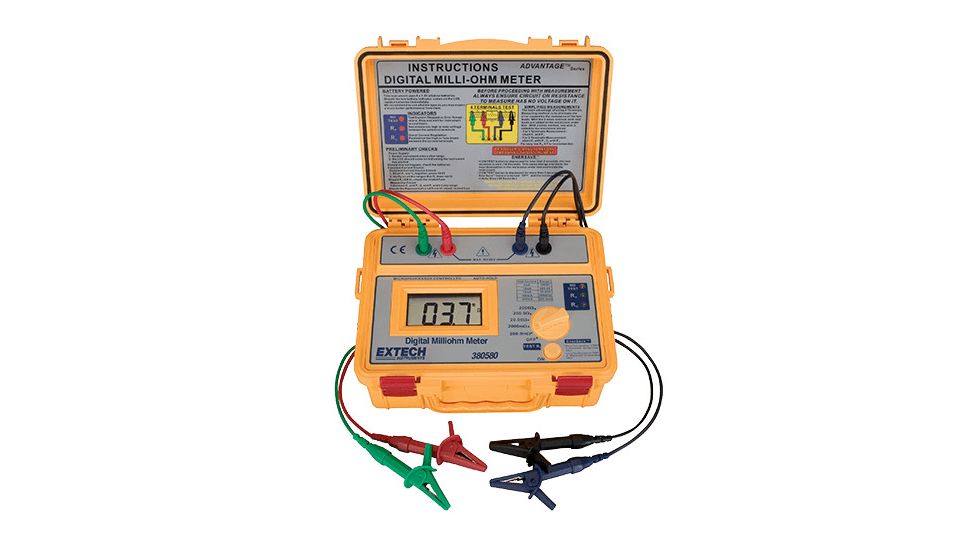 Extech Instruments Milliohm Meter, Battery Powered, 380580