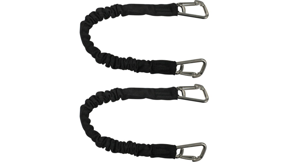 Extreme Max Boattector High-Strength Line Snubber &amp; Storage Bungee, Value 2-Pack - 12in With Compact Hooks, Black, 3006.2367
