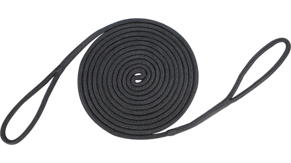 Extreme Max Boattector Premium Double Looped Nylon Dock Line For Mooring Buoys - 35, Black, 35ft, 3006.2409