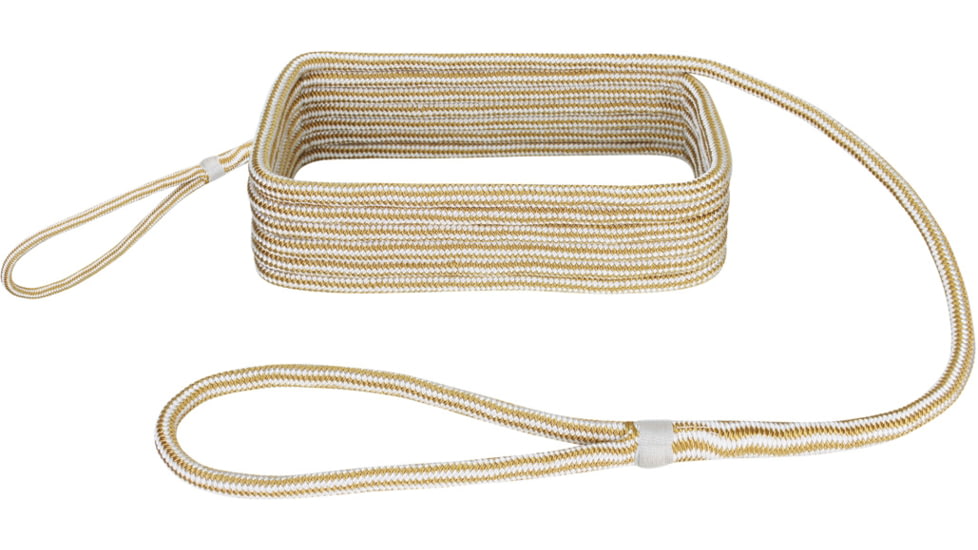 Extreme Max Boattector Premium Double Looped Nylon Dock Line For Mooring Buoys - 35, White &amp; Gold, 35ft, 3006.2399