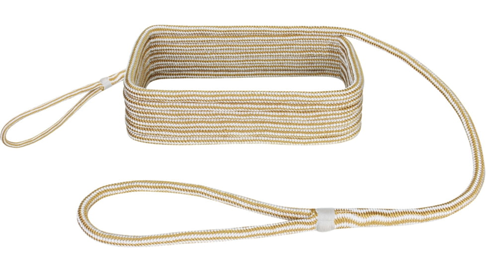 Extreme Max Boattector Premium Double Looped Nylon Dock Line For Mooring Buoys - 5/8in x 30, White &amp; Gold, 3006.2379