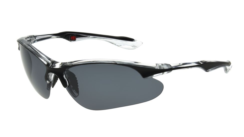 Extreme Optiks EO POL 1802 Sunglasses, Dark Gray Crystal Frame, Smoke with Silver Flash Mirror Lenses, 10242517.FGX