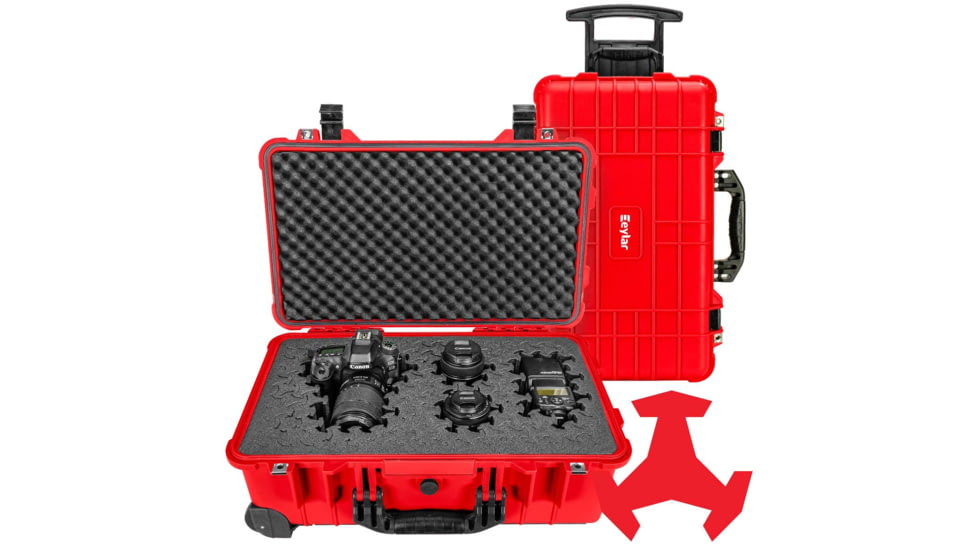 Eylar 22in Carry-On Roller Hard Case Equipped w/Ragar XP Crosslinked Foam Insert, Red, SA00034-RED-RG-XP