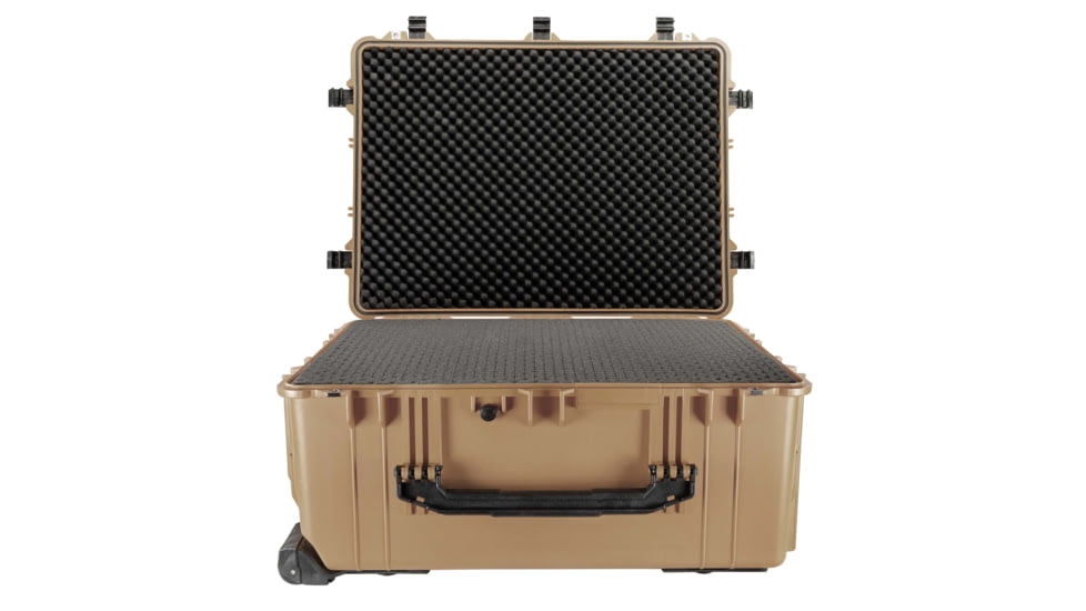 Eylar 2XL 31.5in Waterproof Protective Gear Roller Case w/Foam, Tan, SA00007-TAN