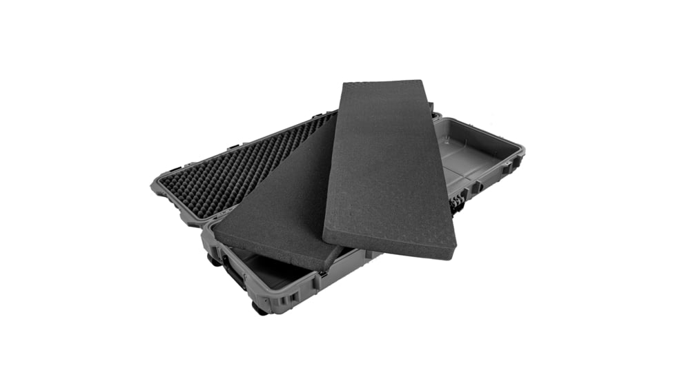 Eylar 44in Protective Roller Rifle Case Water and Shock Resistant w/ Foam, Gray, SA00008-Gra