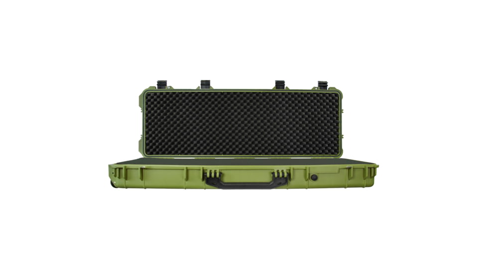 Eylar 44in Protective Roller Rifle Case Water and Shock Resistant w/ Foam, Green, SA00008-Grn