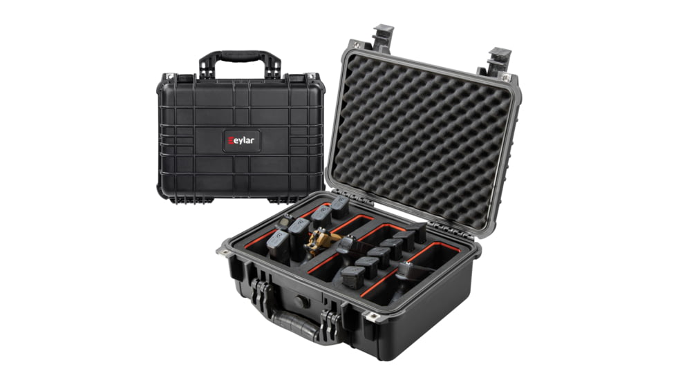 Eylar Eylar 16 in Waterproof Gun Case with 4 Gun/22 Mag RECON Rack EVA Foam Insert