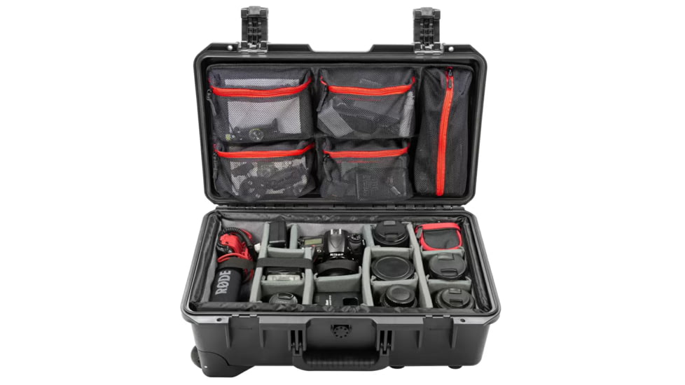 Eylar Intact Premium Series 22 in Hard Rolling Carry-On Camera Case with Adjustable Padded Divider and Lid Organizer