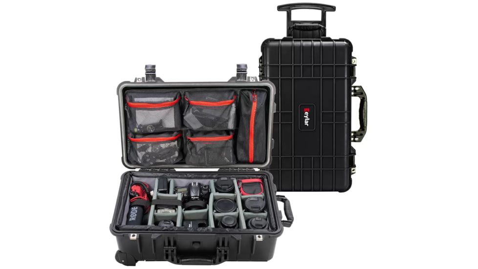 Eylar Eylar 22 in Hard Rolling Carry-On Camera Case with Adjustable Padded Divider and Lid Organizer