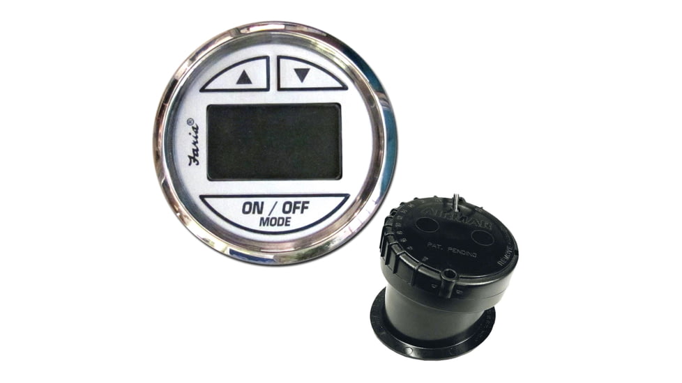 Faria Beede Instruments 2&quot; Depth Sounder w/In-Hull Transducer - Chesapeake White - Stainless Steel Bezel 74541