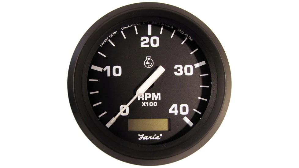 Faria Beede Instruments 4" Tachometer w/Hourmeter 4000 RPM Diesel Mech Takeoff &amp; Var Ratio Alt Euro 70781
