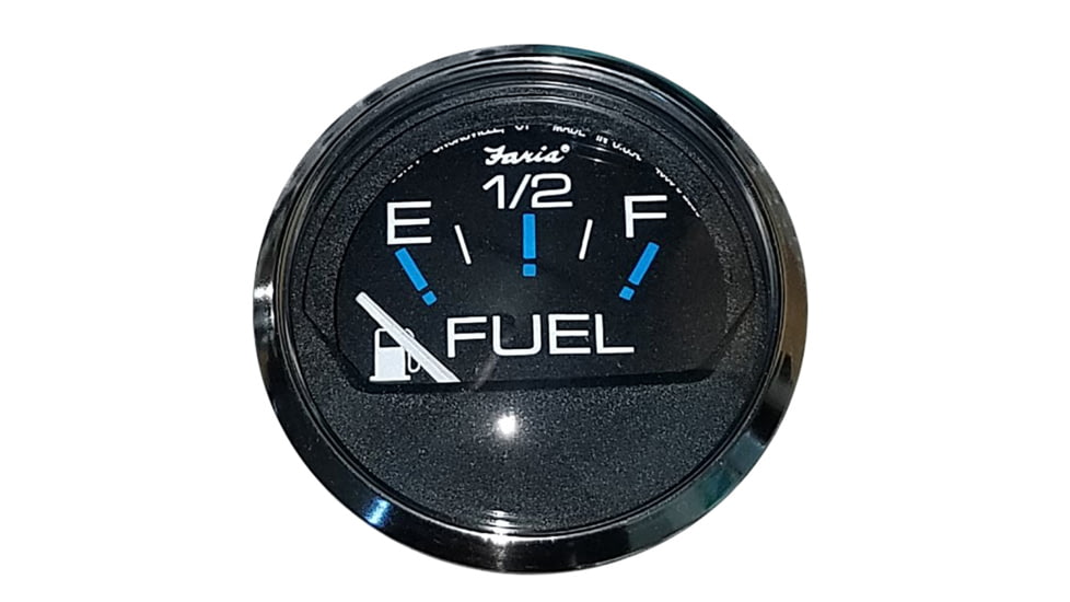 Faria Beede Instruments Black SS 2" Fuel Level Gauge E-1/2-F Chesapeake 54628