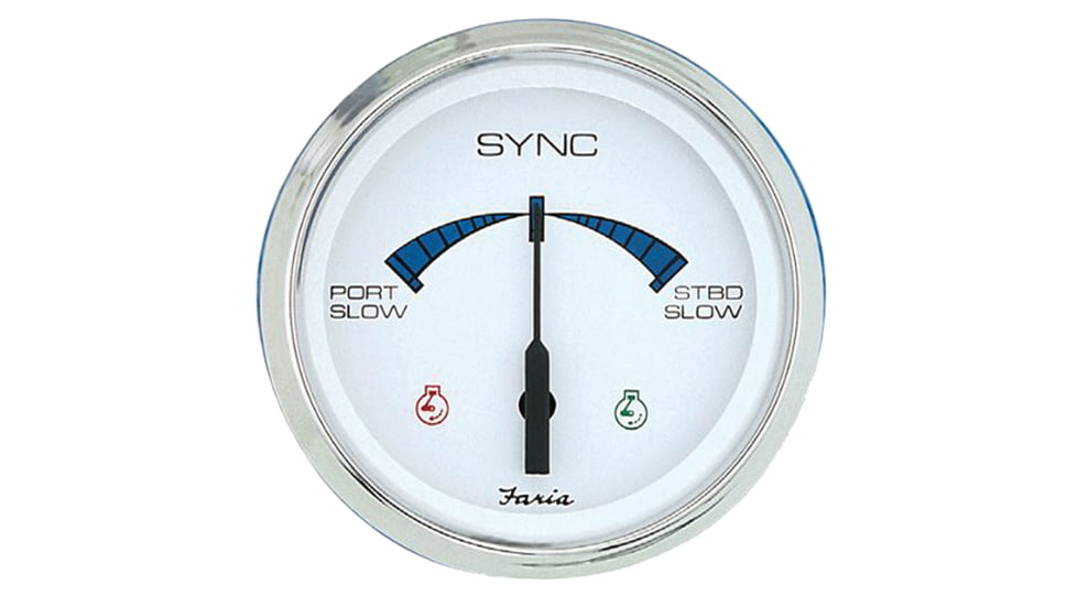 Faria Beede Instruments Chesapeake SS White 4" Engine Synchronizer - Dual Gas &amp; Var Ratio Alt Diesel 70096