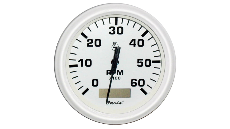 Faria Beede Instruments Dress White 4" Tachometer w/Hourmeter - 6,000 RPM Gas - Inboard 54663