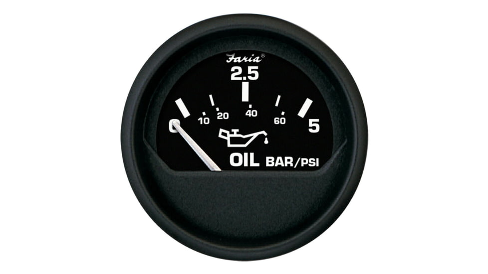Faria Beede Instruments Euro Oil Pressure Gauge 5 Bar 2in, 12805
