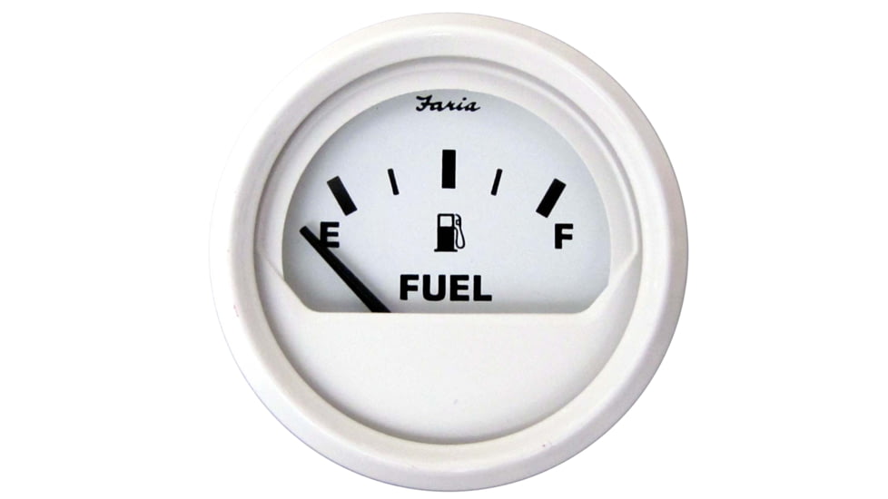 Faria Beede Instruments White 2" Fuel Level Gauge E-1/2-F Dress 54668