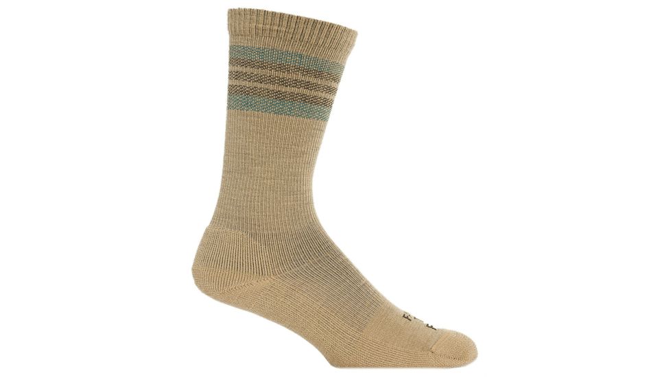 Farm To Feet Ballston Spa Striped Hiker Sock - Men's-Khaki/Wooly Blue-Medium
