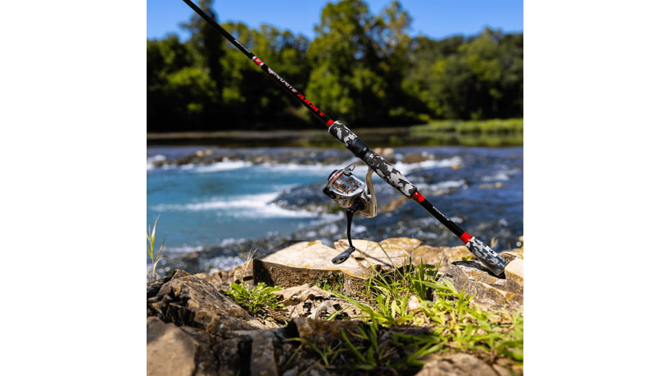 Favorite Fishing Army Spinning Combo, 6ft 6in, Medium, Black/Red, ARM662M10