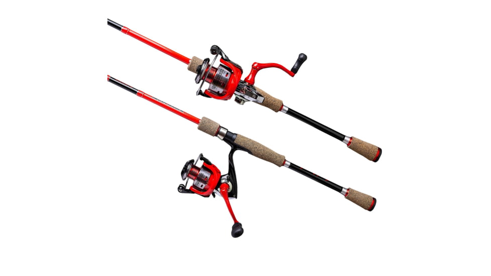 Favorite Fishing Brush Dobber Crappie Spinning Combo, 6ft 8in, Ultra Light, Red/Black, DBR-681UL20