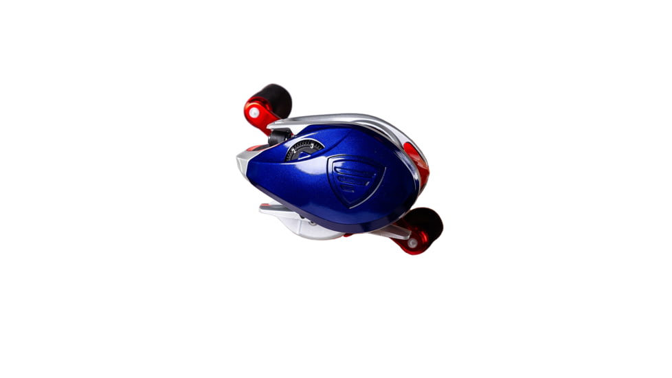 Favorite Fishing Defender Casting Reel, 100, RTL, 5+1BB, Red//White/Blue, DFR100HGL-RTL
