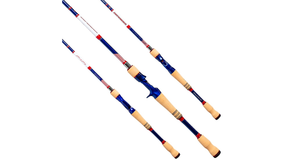 Favorite Fishing Defender Casting Rod, 6ft 10in, Medium, Red/White/Blue, DDFRC-6101M