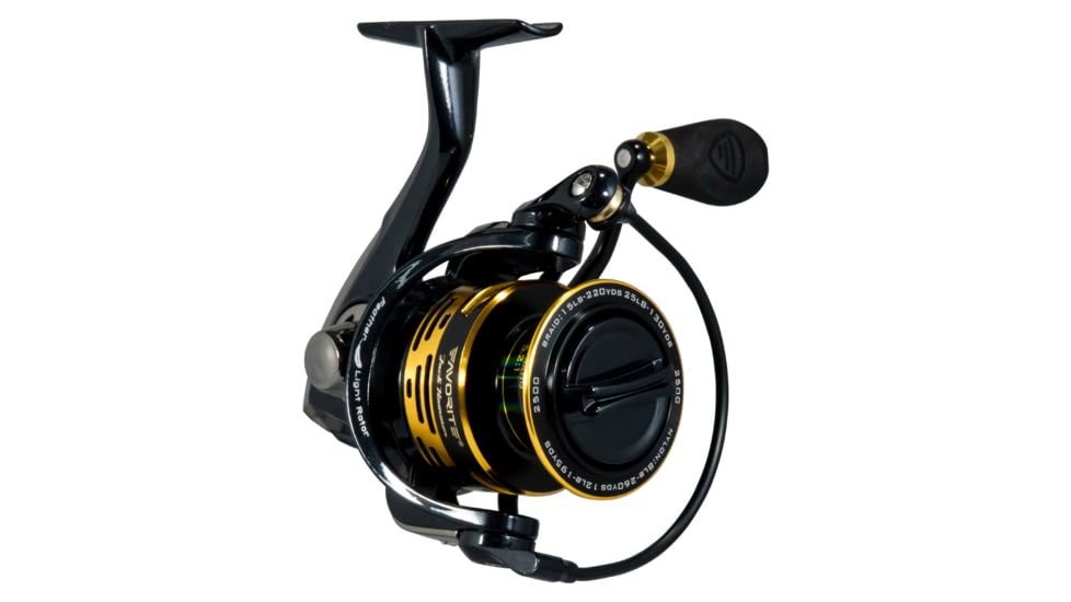 Favorite Fishing Jack Hammer Spinning Reel, 2000, 5.2:1, Black/Gold, JHM2000
