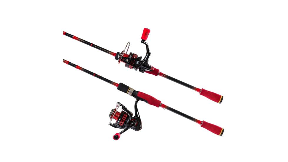Favorite Fishing PBF Fire Stick Spinning Combo, 7ft 1in, Medium Heavy, Red/Black, FS711MH30