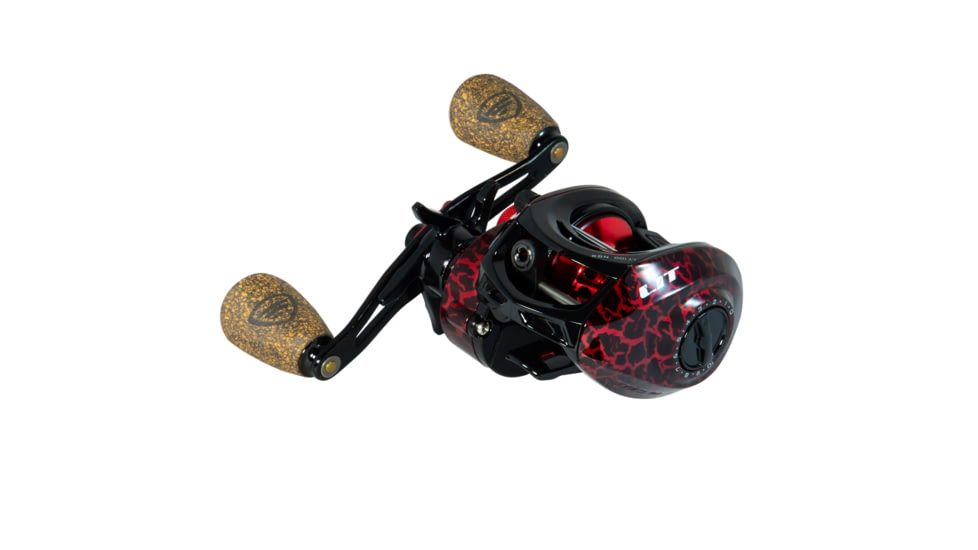 Favorite Fishing PBF Lit Casting Reel, 6.4-1, Left Hand, Red/Black, LIT100NGL