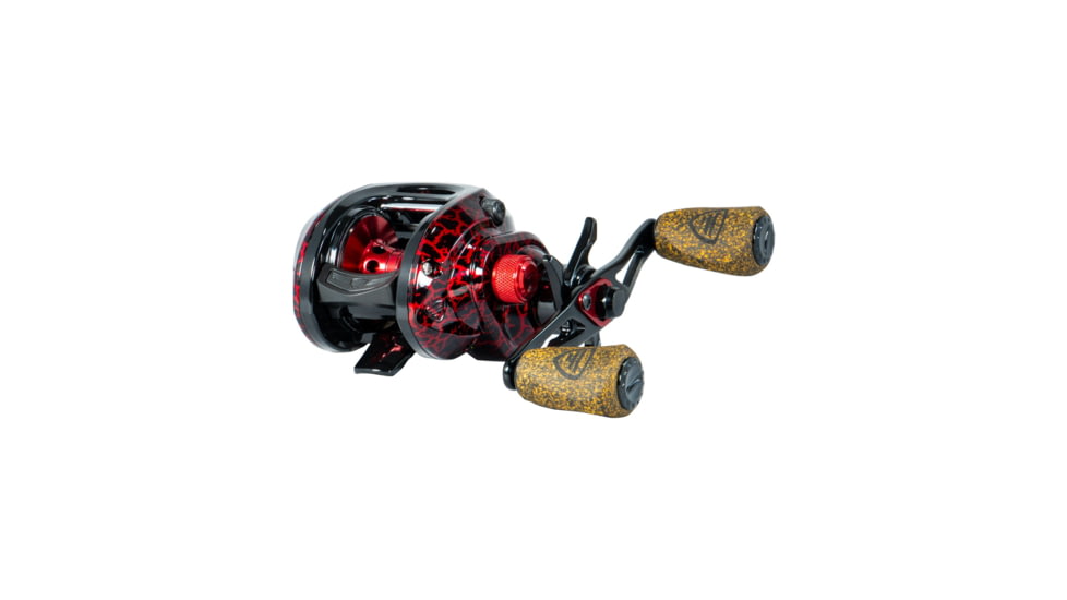 Favorite Fishing PBF Lit Casting Reel, 6.4-1, Left Hand, Red/Black, LIT100NGL