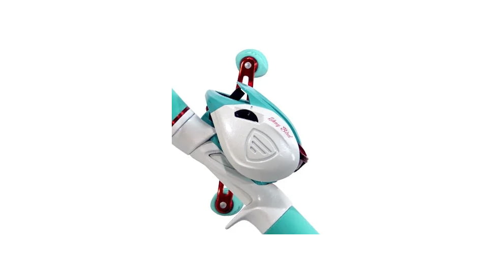 Favorite Fishing ShayBird Casting Reel Retail Packaging, 100, Right Hand, White/Teal, SBR100NGR-RTL