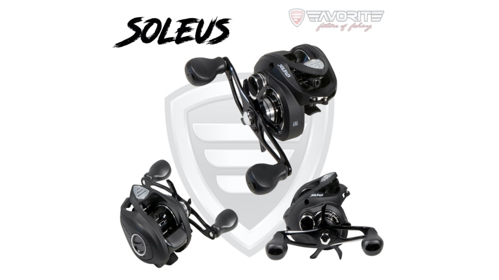 Favorite Fishing Soleus casting reel, Black, 6.6:1, Left, Black, SLSB6L