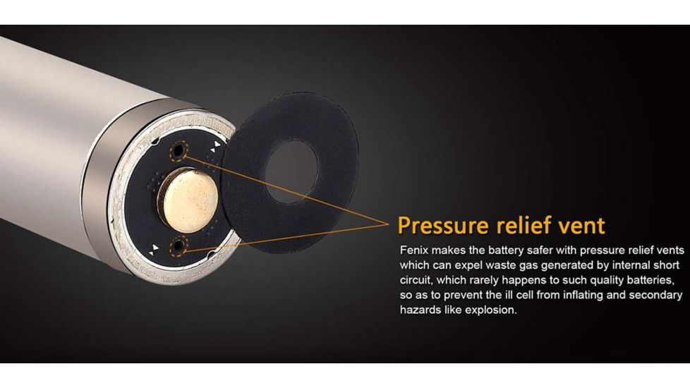 Fenix 18650 3.6V 2900mAh Protected Lithium Ion Li-ion Rechargeable Button-Top Battery, Orange/Black FENIX-ARB-L18-2900