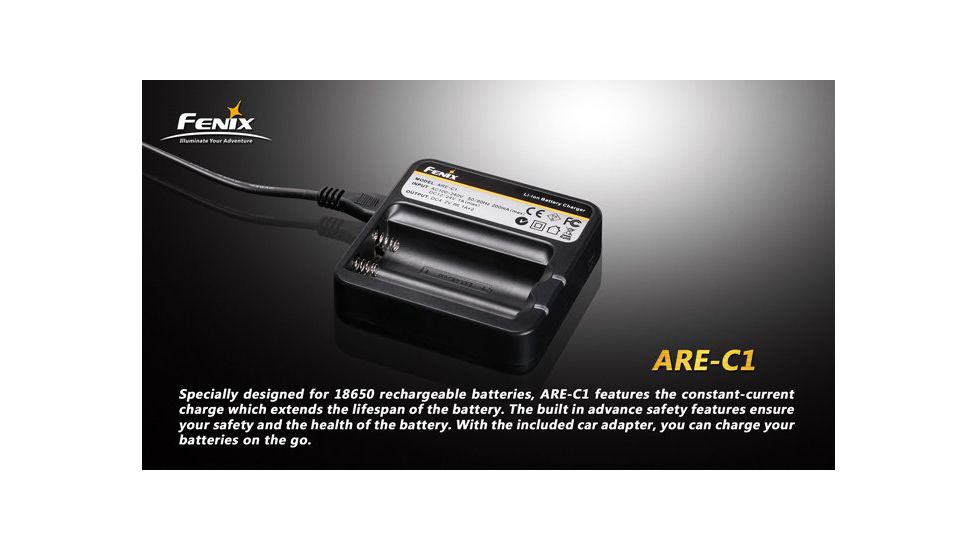 Fenix 2-Bay Charger For 18650 Battery AREC1