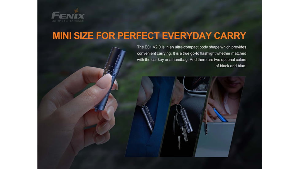 Fenix E01 Flashlight Black - E01V2BK